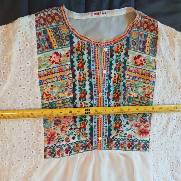 *Host Pick* Johnny Was Collection Petals Embroidered Eyelet Georgette Tunic, 2x - Picture 8 of 16